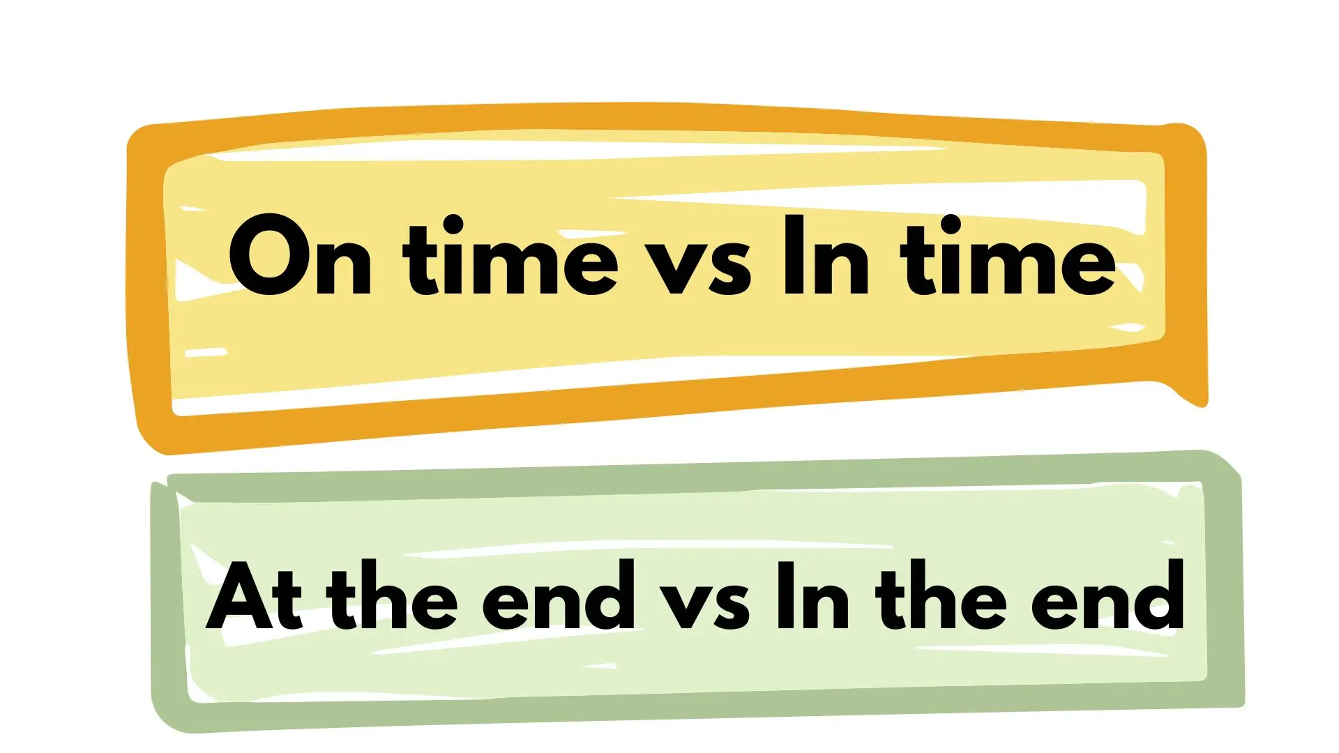 On time или in time? At the end или in the end?