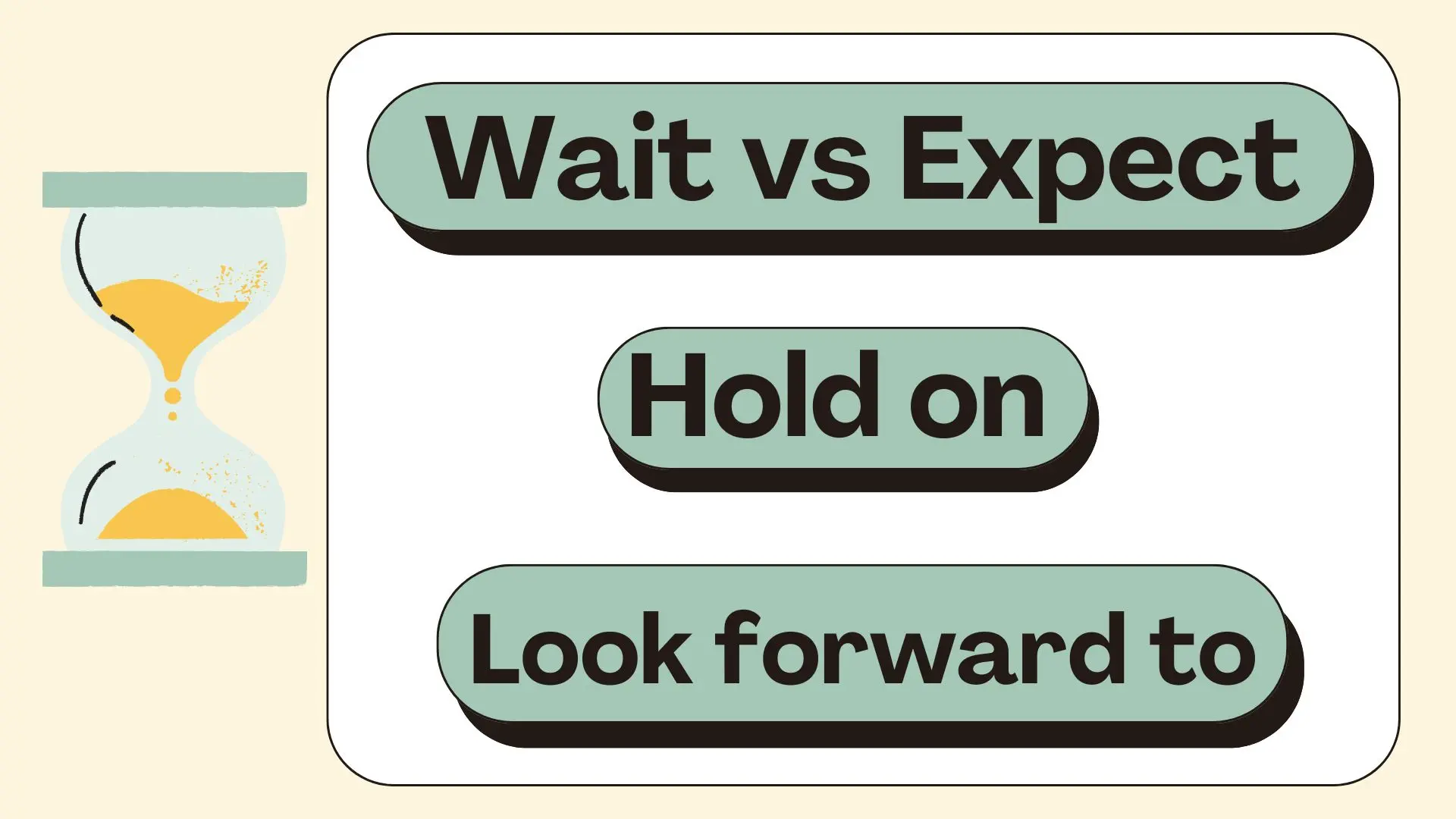 Тест на похожие слова: wait, expect, look forward to и hold on