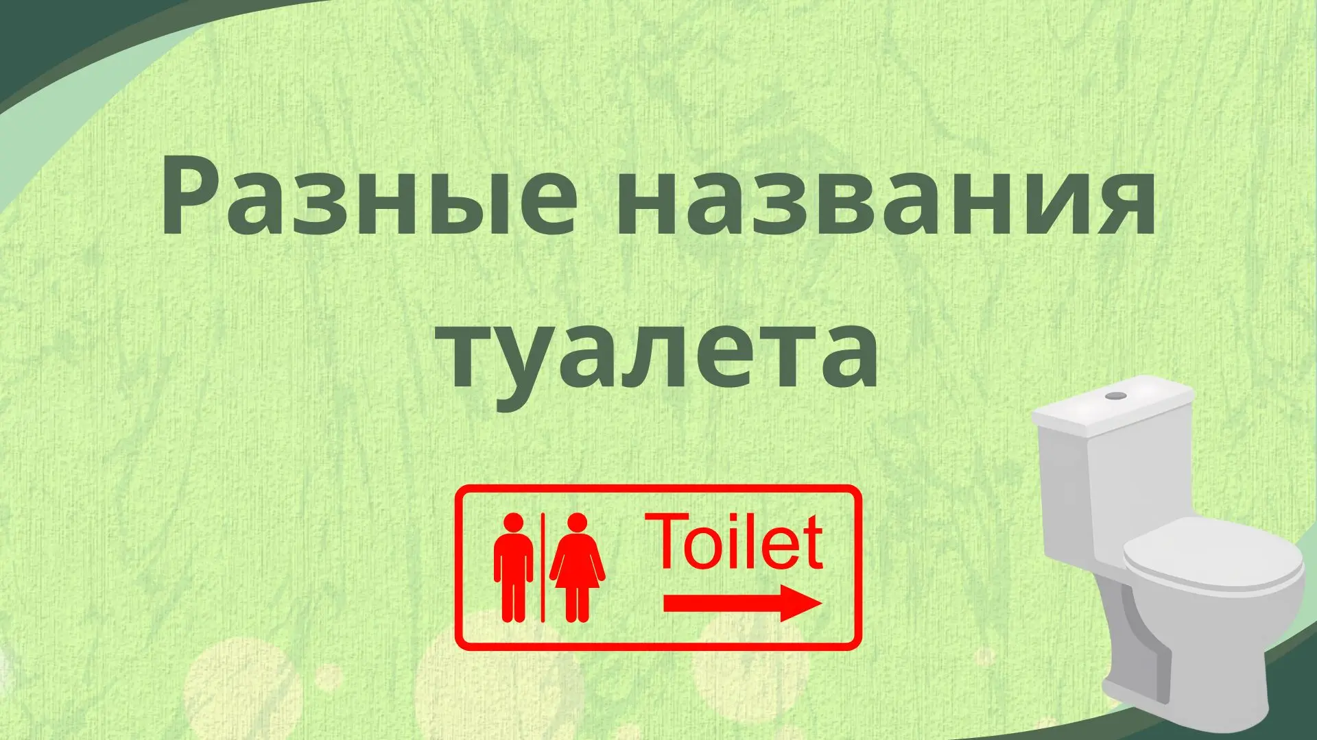 Туалет на английском: выберите правильное название в тесте